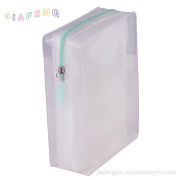 EVA Clear Bag With Green Nylon Zipper